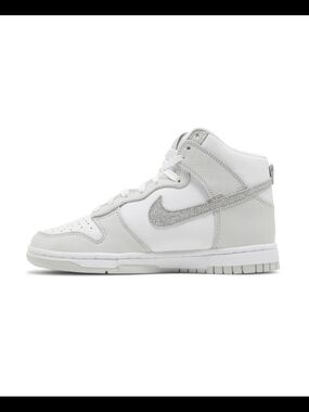 Nike Women's White & Silver Glitter High-Top Sneakers